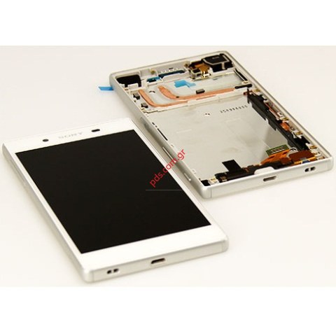 Original set LCD White Sony Xperia Z5 E6603, E6653 front cover with touch screen and display 