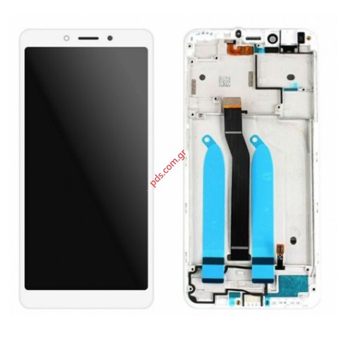 Γνήσια οθόνη σετ LCD Xiaomi Redmi 6/6A (M1804C3DG) White w/Frame Touch screen Digitizer σε λευκό χρώμα Blister Γνήσια οθόνη σετ LCD Xiaomi Redmi 6/6A (M1804C3DG) White w/Frame Touch screen Digitizer σε λευκό χρώμα Blister