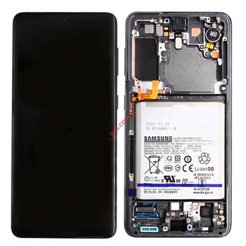 Γνήσια οθόνη σετ Samsung G991B Galaxy S21 5G Grey σε γκρί χρώμα (Frame Display + Touch screen digitizer panel & battery) Original Service Pack Γνήσια οθόνη σετ Samsung G991B Galaxy S21 5G Grey σε γκρί χρώμα (Frame Display + Touch screen digitizer panel & battery) Original Service Pack