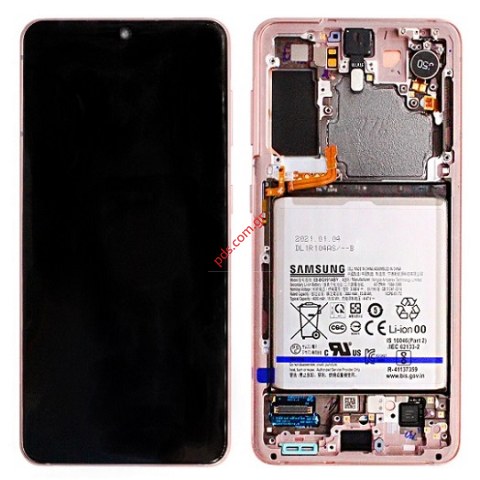 Γνήσια οθόνη σετ Samsung G991B Galaxy S21 5G Pink σε ροζ χρώμα (Frame Display + Touch screen digitizer panel & battery) Original Service Pack Γνήσια οθόνη σετ Samsung G991B Galaxy S21 5G Pink σε ροζ χρώμα (Frame Display + Touch screen digitizer panel & battery) Original Service Pack