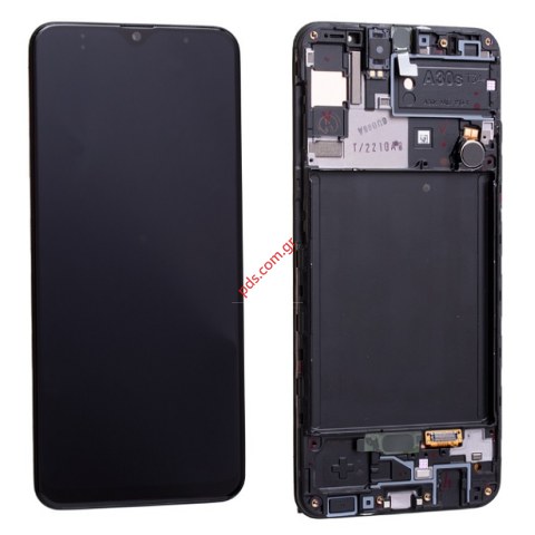 Γνήσια οθόνη σετ Samsung Galaxy A30s A307F Black (Display Touch screen with digitizer) w/frame SVP BOX ORIGINAL 