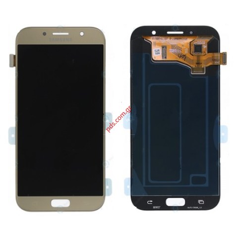 Γνήσια οθόνη σετ Samsung Galaxy A7 2017 (SM-A720F) Gold Display module LCD + Touch screen Digitizer σε χρυσό χρώμα
