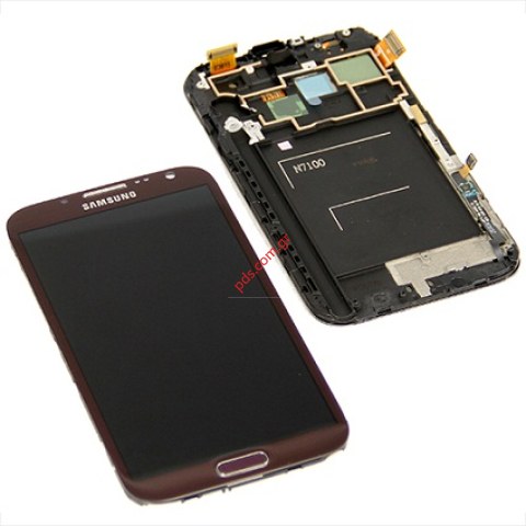 Original Samsung Galaxy Note 2 N7100 Brown LCD Complete Set Module Screen  Original Samsung Galaxy Note 2 N7100 Brown LCD Complete Set Module Screen