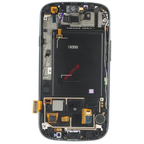Γνήσια οθόνη set Samsung GT Galaxy S3 i9300 Black σε μαύρο χρώμα 