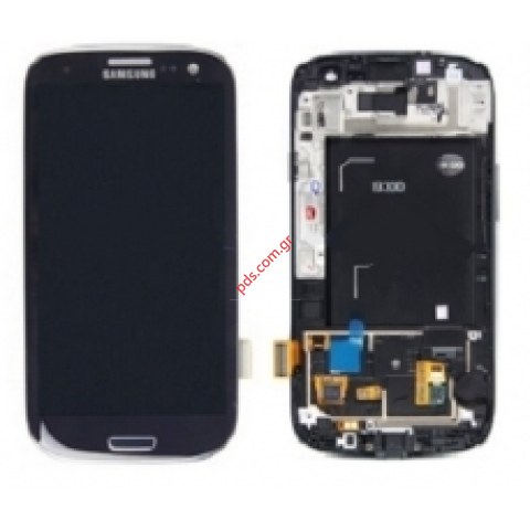 Γνήσια οθόνη set Samsung GT Galaxy S3 i9300 Black σε μαύρο χρώμα 
