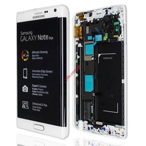 Front cover set LCD Samsung SM-N915FY Galaxy Note Edge white with touch screen and display