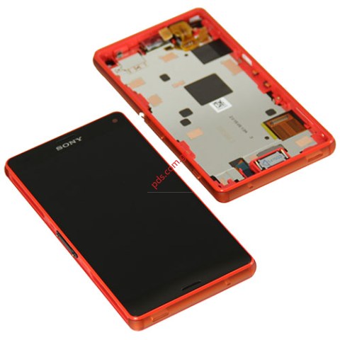 Γνήσια οθόνη σετ Sony D5803 Xperia Z3 Orange σε πορτοκαλί χρώμα 