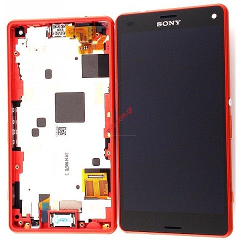 Original front cover set Sony D5803 Xperia Z3 Orange with touch screen and display  Original front cover set Sony D5803 Xperia Z3 Orange with touch screen and display