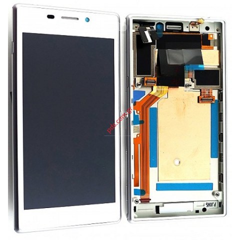 Original front cover LCD display Sony D2302 Xperia M2 Dual White touch screen 