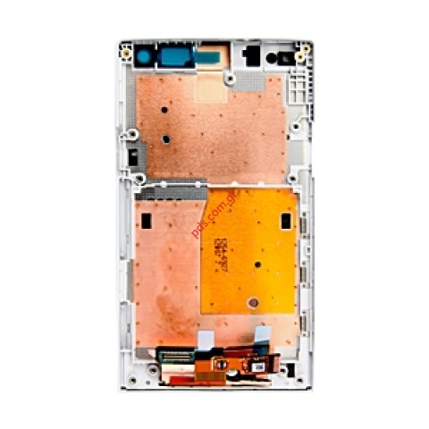 Original front cover with external glass with touch screen digitazer set Sony Xperia S LT26i White