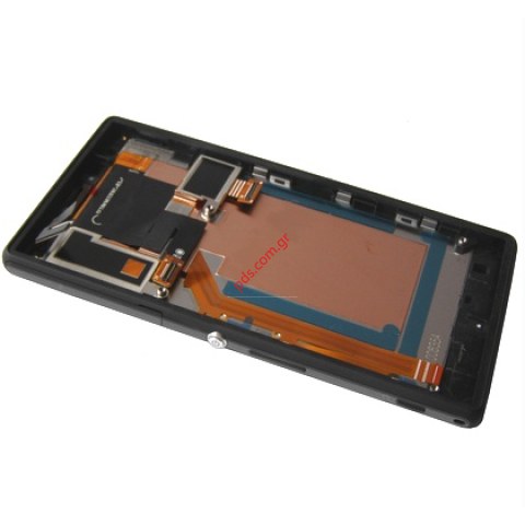 Original front cover Sony D2403, D2406 Xperia M2 Aqua Black with touch screen and LCD display 