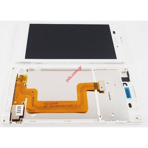 Original front cover Sony D5102 Xperia T3 White with touch screen and LCD display 