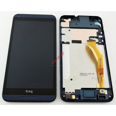 Οθόνη complete σετ (OEM) Dark Blue HTC Desire 816, D816n, Desire 816 Dual Sim, D816w (Front cover +Display LCD+Touchscreen) σε μπλέ χρώμα.