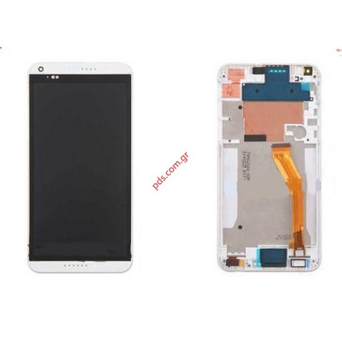 Οθόνη complete σετ (OEM) White HTC Desire 816, D816n, Desire 816 Dual Sim, D816w (Front cover +Display LCD+Touchscreen) σε λευκό χρώμα.