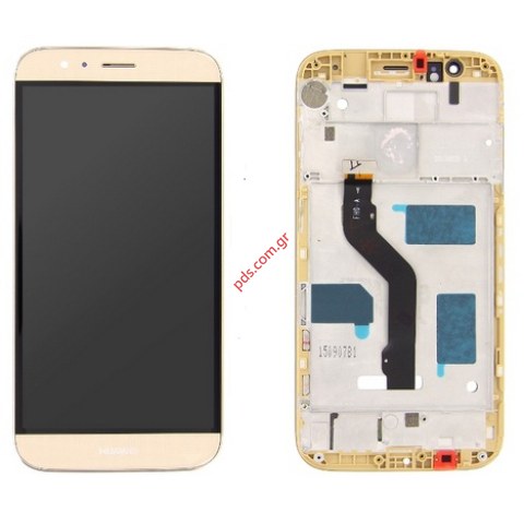Complete Display LCD (OEM) Gold Huawei G8 (RIO-L01) NO/BATTERY Frame with Touchscreen digitizer 