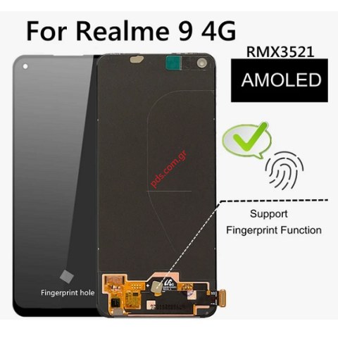 Οθόνη LCD Realme 9 (RMX3521) 2022 4G Black CHINA NO/Frame Display with touch screen and digitizer Bulk
