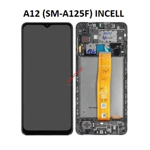Οθόνη LCD Samsung A125F Galaxy A12 2020 Black (INCELL W/FRAME) C-DOT Box