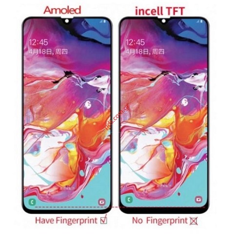 Οθόνη LCD Samsung A705 Galaxy A70 2019 (W/FRAME) INCELL TFT Black σε μαύρο χρώμα Πλαίσιο Display module Touch screen Digitizer NO FINGERPRINT