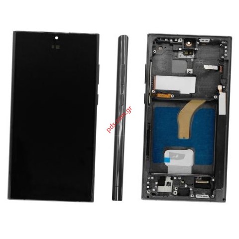 Οθόνη Samsung Galaxy S22 ULTRA 5G SM-S908B SOFT OLED Black Phantom σε χρώμα Display module LCD set Frame Bulk Οθόνη Samsung Galaxy S22 ULTRA 5G SM-S908B SOFT OLED Black Phantom σε χρώμα Display module LCD set Frame Bulk