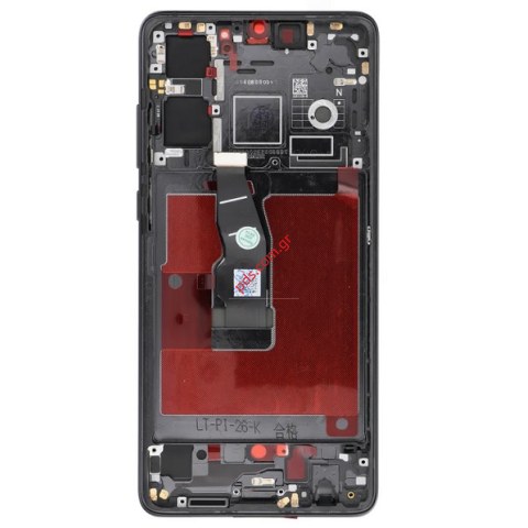 Οθόνη σετ LCD (OEM) Huawei P30 (ELE-L29) Black W/FRAME σε μαύρο χρώμα (Front cover Display Touch screen digitizer) NO BATTERY Box