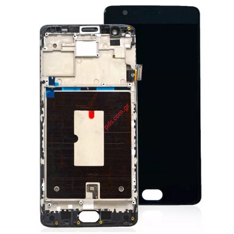 Οθόνη σετ LCD OnePlus 3/3T A3003 Black W/Frame Display touch screen digitizer Bulk (ORIGINAL REFURBISHED)
