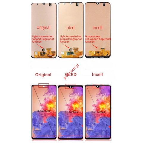 Οθόνη σετ LCD Samsung A515F Galaxy A51 (2019) INCELL TFT Touch screen with digitizer frame σε μαύρο χρώμα (CHINA OEM W/FRAME) NO FINGERPRINT FUNCTION