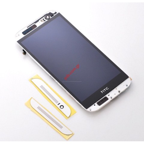 Οθόνη σετ (OEM) HTC One M8 White σε λευκό χρώμα Complete με το εξωτερικό τζάμι με την αφή και την οθόνη ( LCD and Touchpad panel )