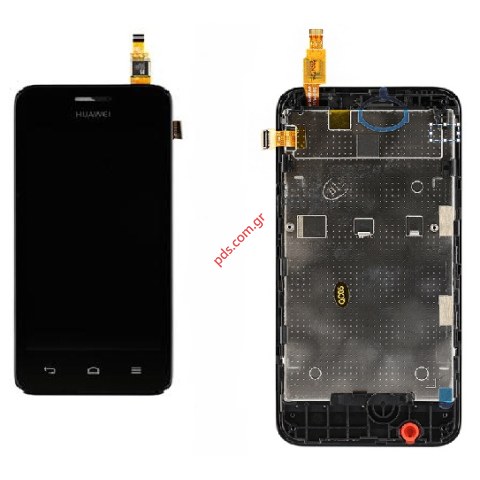 Complete set (OEM) Huawei Ascend Y330 Black (Front Cover + LCD Display + Touch Unit)