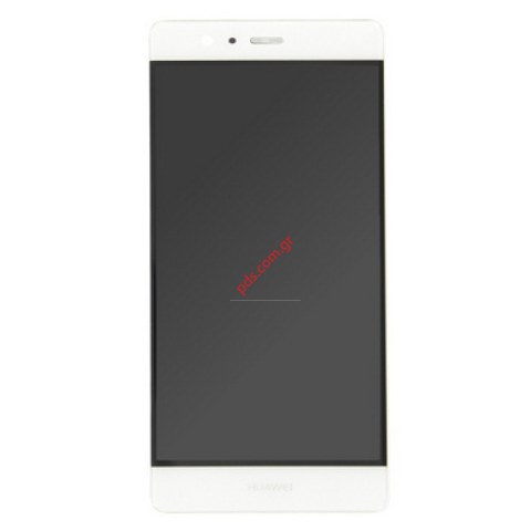 Display LCD set (OEM) Huawei P9 White front cover with touch screen digitizer.