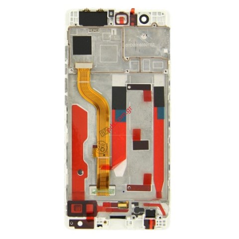 Display LCD set (OEM) Huawei P9 White front cover with touch screen digitizer.