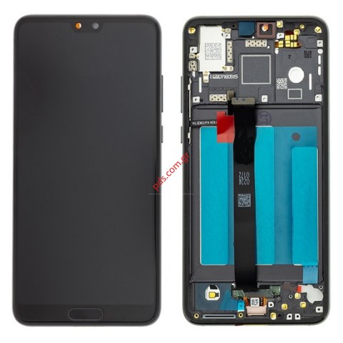 Set (OEM) LCD Huawei P20 (EML-L29) Black Frame Display Touch screen with digitizer and home button