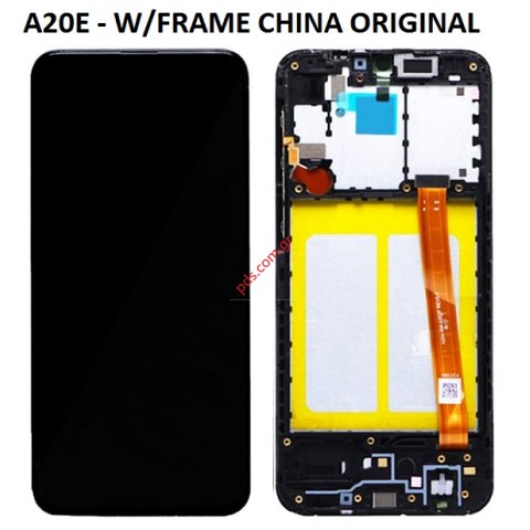 Οθόνη set OEM LCD Samsung A202 Galaxy A20e Black σε Μαύρο χρώμα (Complete Frame Display touch screen digitizer) W/FRAME CHINA