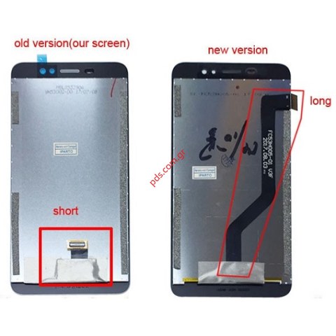 Set LCD (OEM) Ulefone S8/S8 Pro Black (LONG FLEX) Display with Touch screen digitizer 