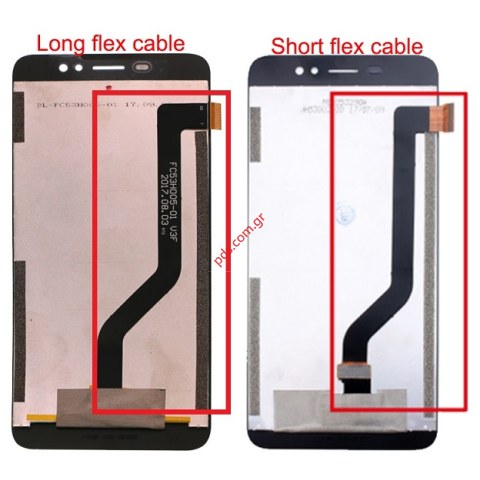 Set LCD (OEM) Ulefone S8/S8 Pro Black (SHORT FLEX) Display with Touch screen digitizer 
