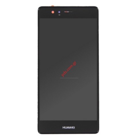 Display LCD set (OEM) W/COVER  Huawei P9 5.2 inch Black (Titanium Grey) Front cover with touch screen digitizer and LCD. 