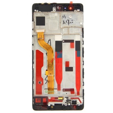 Display LCD set (OEM) W/COVER  Huawei P9 5.2 inch Black (Titanium Grey) Front cover with touch screen digitizer and LCD. 