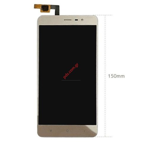 Οθόνη σετ (OEM) Xiaomi RedMi Note 3 PRO Gold 149mm Display LCD σε χρυσό χρώμα (Διάσταση 149mm) 