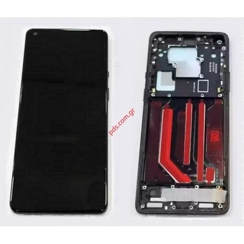 Οθόνη σετ OnePlus 8 Pro (IN2020) Display unit LCD OEM Black touch screen with digitizer & Frame Bulk