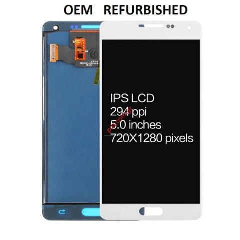 Οθόνη σετ Samsung SM-A500F Galaxy A5 White σε λευκό χρώμα (OEM) RFB