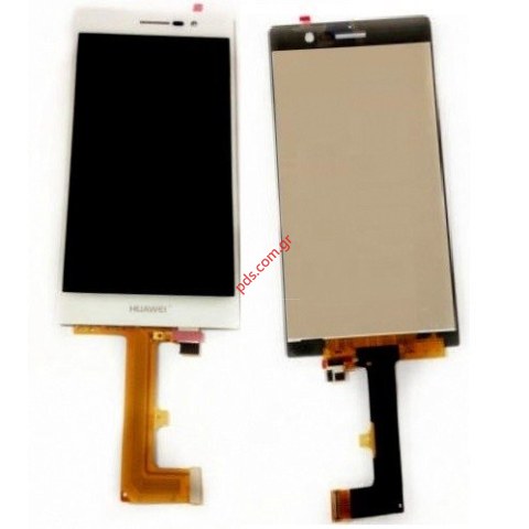 Complete set LCD (OEM) Huawei Ascend P7 White with front cover touch screen and digitize