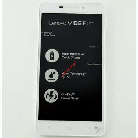Complete set LCD (OEM) Lenovo Vibe P1m White Front cover with touch screen digitizer and display Complete set LCD (OEM) Lenovo Vibe P1m White Front cover with touch screen digitizer and display