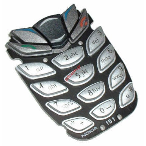 Γνήσιο πληκτρολόγιο ασημί μαύρο για ΝΟΚΙΑ 6510 Silver Bulk ORIGINAL