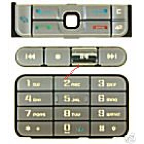 Γνήσιο πληκτρολόγιο ασημί NOKIA 3250 3 τεμάχια 