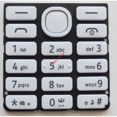 Γνήσιο πληκτρολόγιο Νokia 206 White (1 SIM) Λευκό Latin