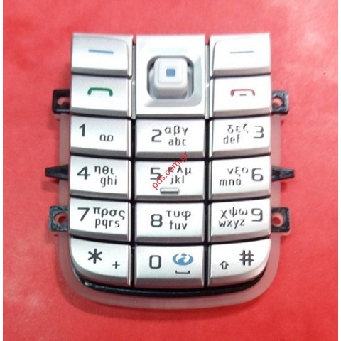 Γνήσιο πληκτρολόγιο NOKIA 6020 GREEK Silver σε ασημί χρώμα