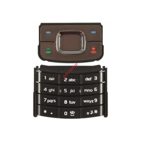 Γνήσιο πληκτρολόγιο Nokia 6500 slide με καφέ χρώμα το άνω λειτουργιών και αριθμητικό.
