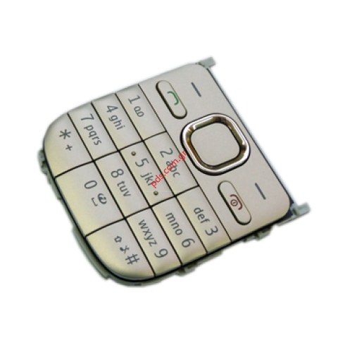 Γνήσιο πληκτρολόγιο Nokia C2-01 Silver Mat σε ασημί χρώμα