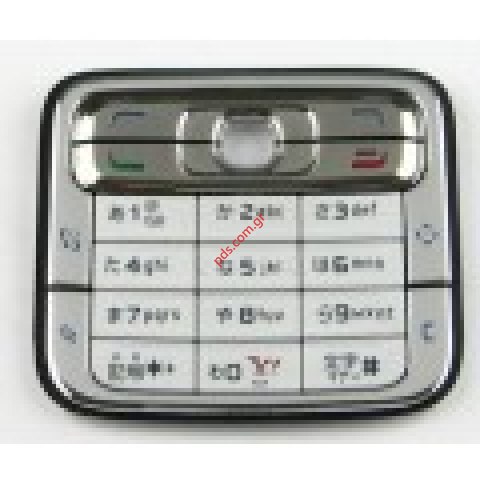 Γνήσιο πληκτρολόγιο Nokia N73 σε λευκό με ασημί χρώμα Latin