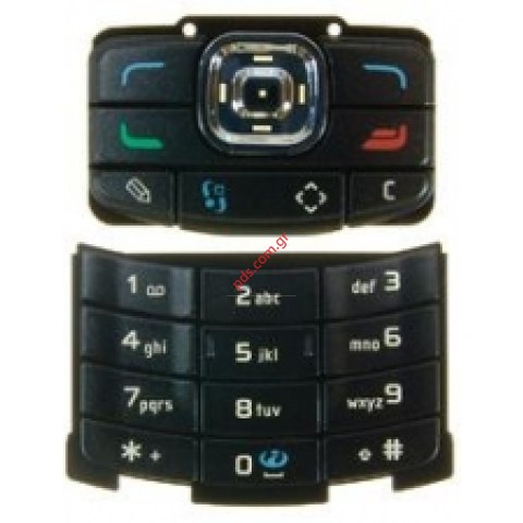 Γνήσιο πληκτρολόγιο Nokia N80 μαύρο γυαλιστερό σετ
