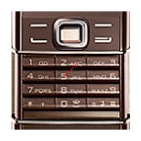 Γνήσιο πληκτρολόγιο σετ Nokia 8800 Arte Sapphire Brown σε καφέ χρώμα 